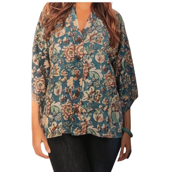 Sacred Threads Jackets & Blazers - NWT.   L/XL. Sacred Threads Kimono Jacket 218191 BL/RD1